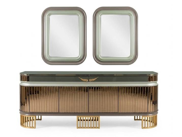 Xlmoebel Sideboard Hochwertiges Sideboard mit Spiegel und eleganter Ausstrahlung (2 St., 2-tlg)