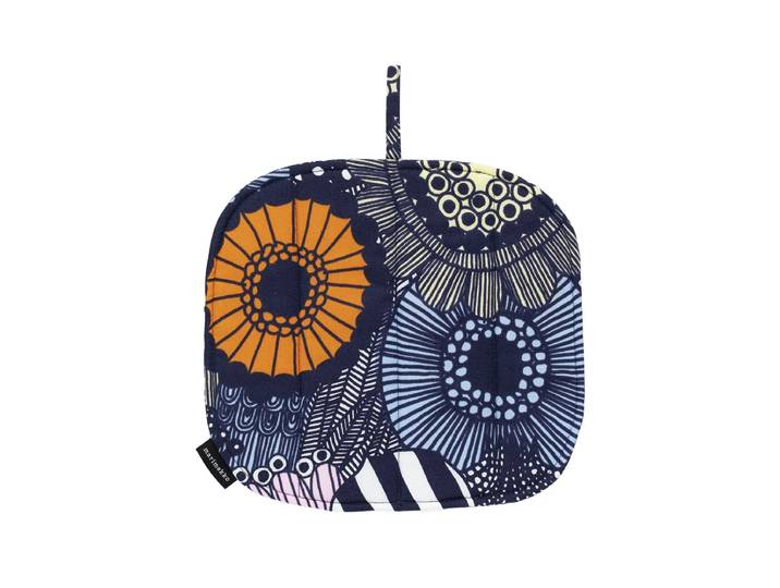 Marimekko - Siirtolapuutarha Topflappen, weiss / hellgelb / orange / hellblau