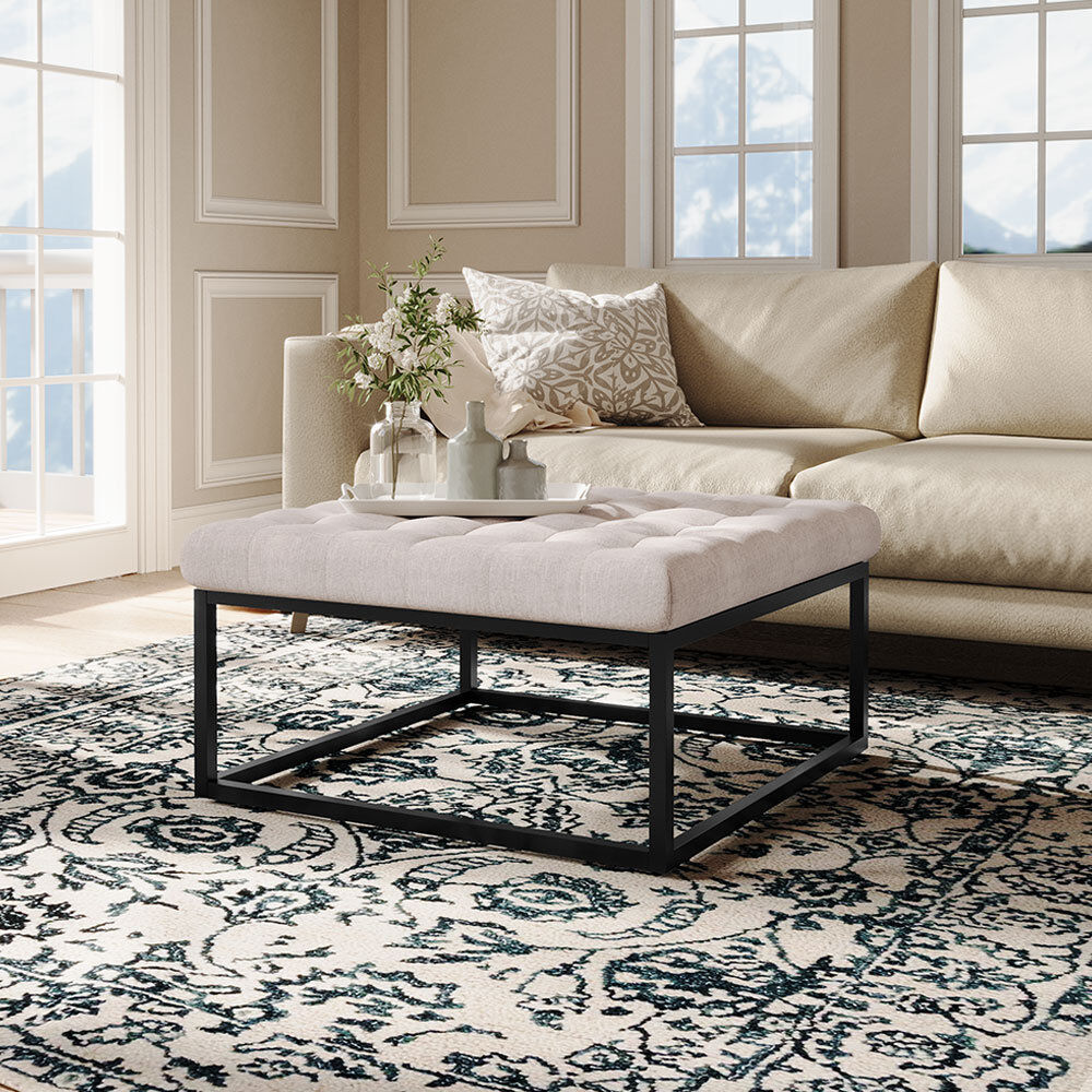 Lark Manor Linen Upholstered Bench Beige 46cm H X 84cm W X 80cm D