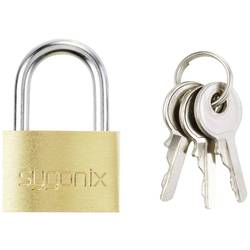 Sygonix SY-5045282 Vorhängeschloss 24.7 mm teilweise gleichschließend Goldgelb Schlüsselschloss