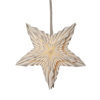 MARELIDA Papierstern Weihnachtsstern Faltstern hängend D: 50cm Fensterschmuck weiß