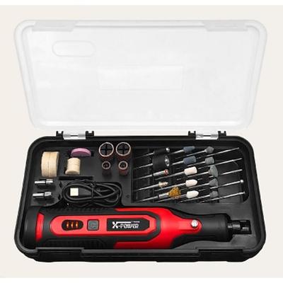 Mini-Akku-Rotationswerkzeug-Set, mit Zubehör, elektrisches Rotationswerkzeug für Heimwerker, Gravieren, Schleifen, Polieren, Bohren, Schleifen, mit 3 Geschwindigkeiten, 15.000 U/min, 2,0-Ah-Akku