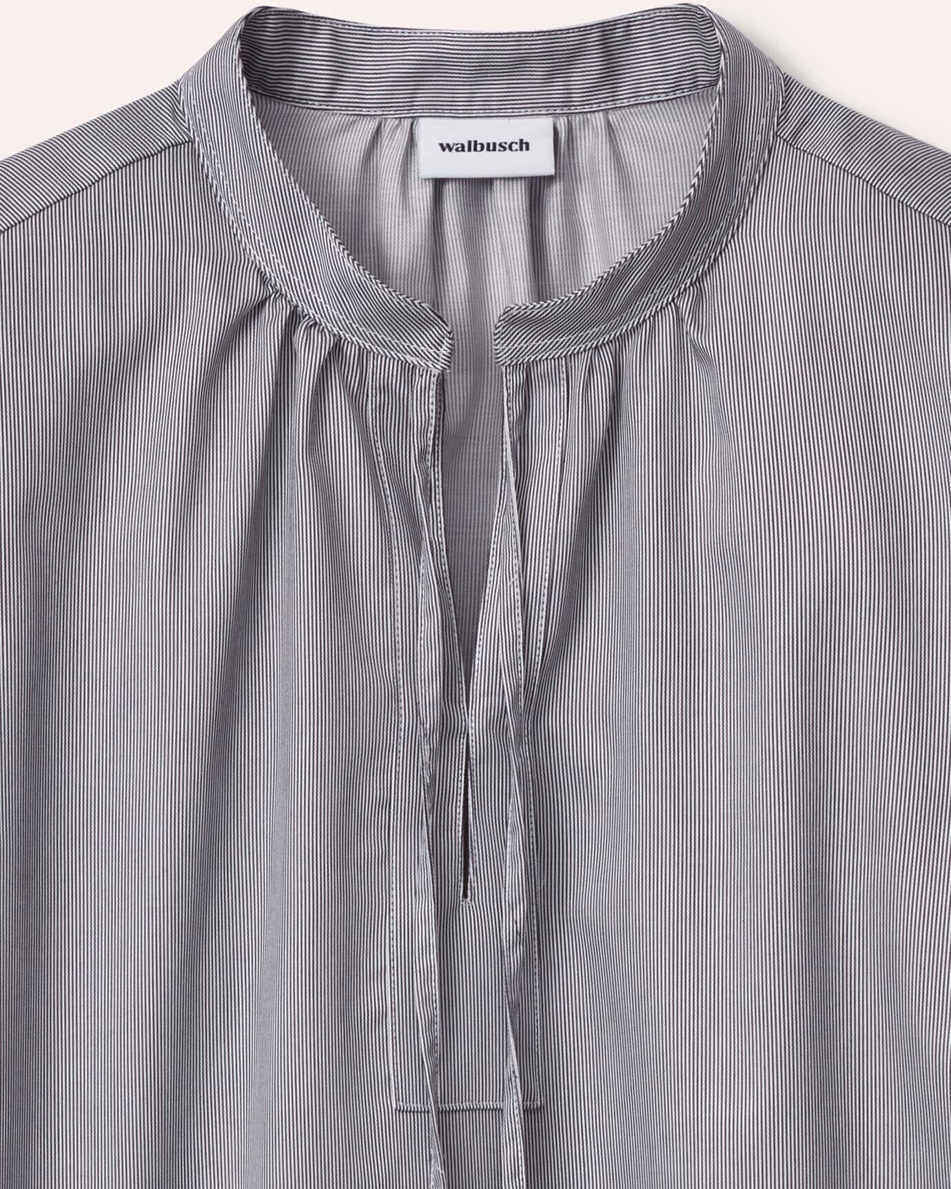 Walbusch Shirtbluse aus Baumwollsatin, #noch offen: Größenlauf, Farbe Blau, 36, edler Baumwoll-Satin bequem, da elastisch Damen