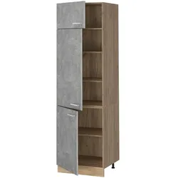 Vicco, Regal, Vorratsschrank R-Line, Beton/Goldkraft Eiche, 60 cm (57.20 x 60 x 206.80 cm)