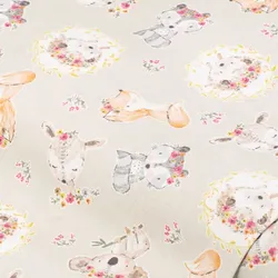 Baumwollstoff "Koala & Friends", natur-color