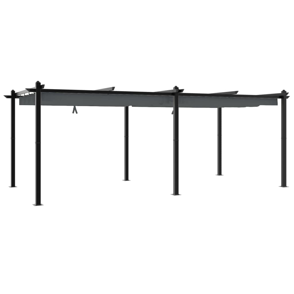 vidaXL Gartenpavillon mit Ausziehbarem Dach Anthrazit 3x6 m Aluminium