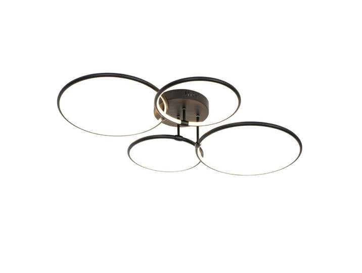 Plafonnier noir avec led dimmable 4 lumières