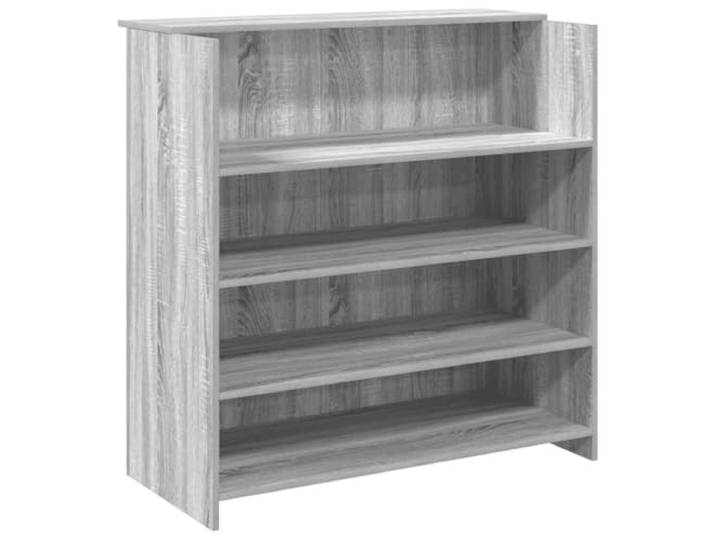 HKLGBVCR Empfangsschreibtisch Sonoma, grau, 100 x 50 x 103,5 cm, Holz Integrierte Arbeitsplatte, Lagerregale, Holzwerkstoff, glatte Oberfläche, Wandbefestigung im Lieferumfang enthalten
