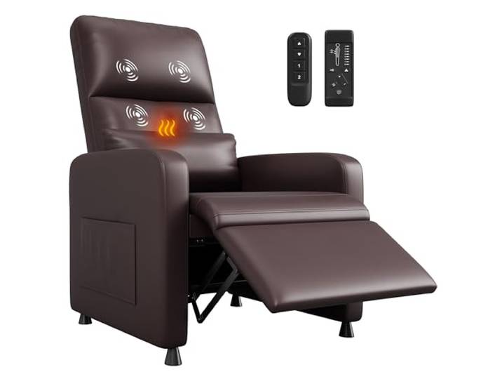 GarveeHome Elektrischer Fernsehsessel mit Massage, Heizung & Fußstütze Elektrisch, Wärmefunktion, Wohnzimmer, Schlafzimmer, Büro
