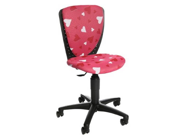 Topstar S'cool 3, Kinderdrehstuhl, Schreibtischstuhl für Kinder, Bezugsstoff pink, Motiv Herzchen, 39D x 43W x 94H cm
