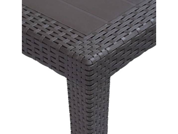 Table d'extérieur Table de jardin Marron 79x79x72cm Plastique Aspect de rotin SQZR999208 - BELLE MAISON DECO