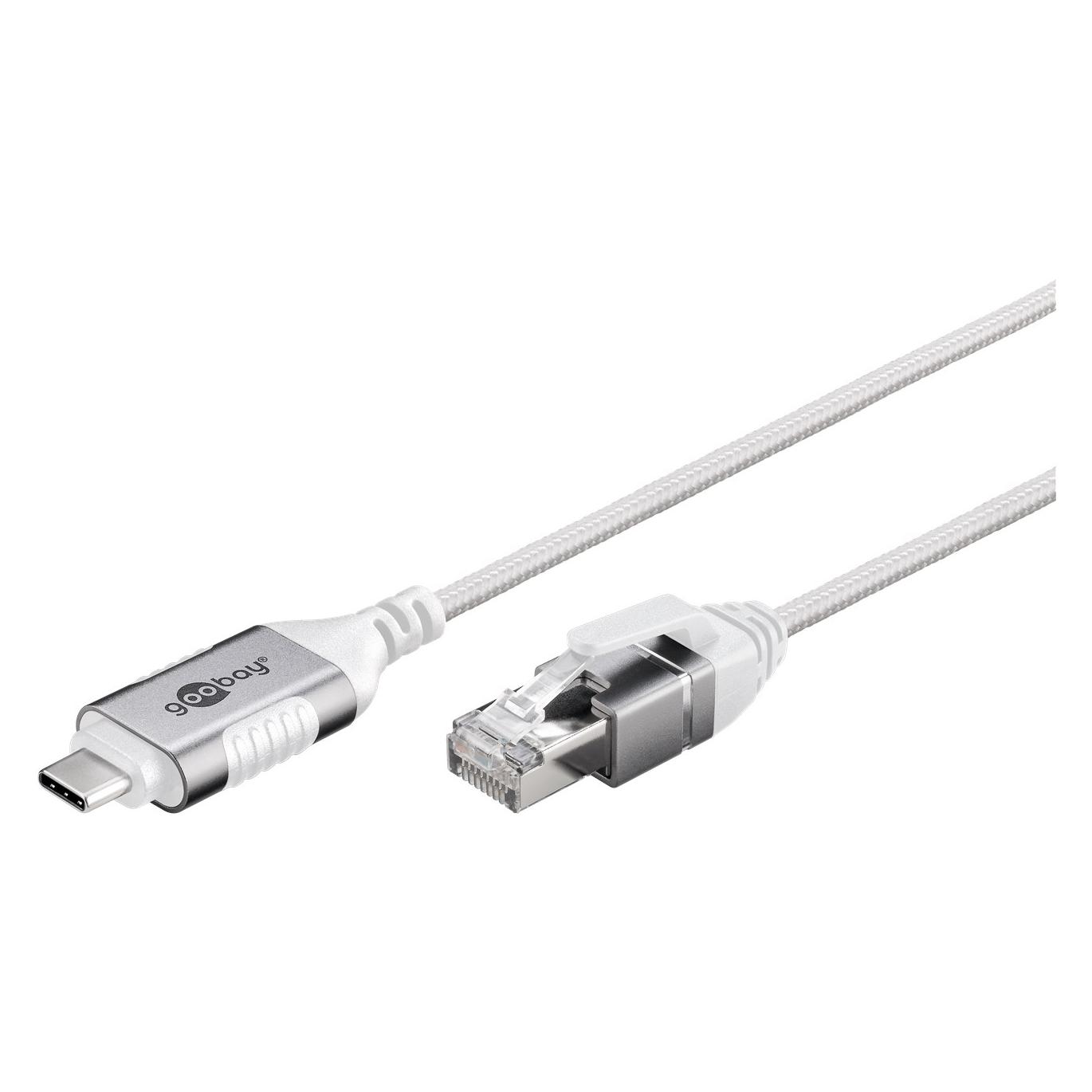 Goobay Ethernet-Kabel USB-C 3.1 auf RJ45, Slim, 15 m (USB 3.1, USB-C, RJ45 (1x)) (74392)