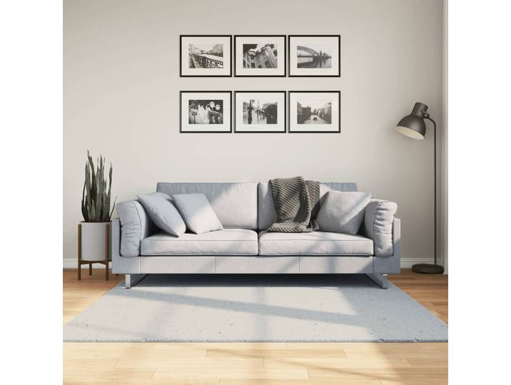 HUARTE Tapis à poils courts doux et lavable Bleu 160x160 cm Décoration d'intérieur, Salon Chambre Tapis de jardin intérieur extérieur