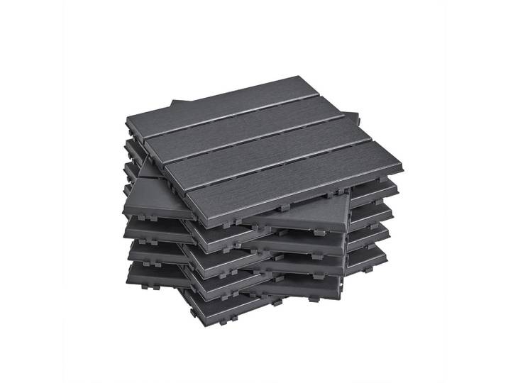 TERRASSENFLIESEN 35 Stück Grau 30.5x2x30.5 cm
