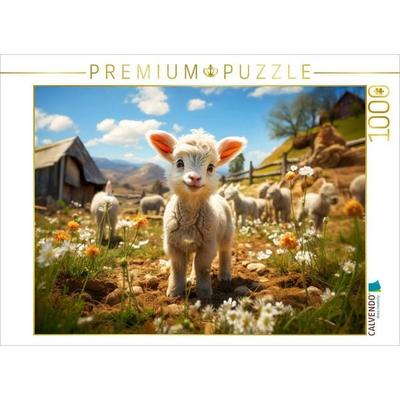 CALVENDO Puzzle Lamm, ich bin glücklich hier | 1000 Teile Lege-Größe 64x48cm Foto-Puzzle für glückliche Stunden, Sonstige von , Calvendo Puzzle