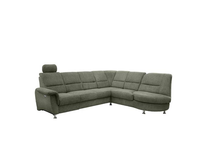 Ecksofa mit Relaxfunktion Parole Dunkelgrün Chenille
