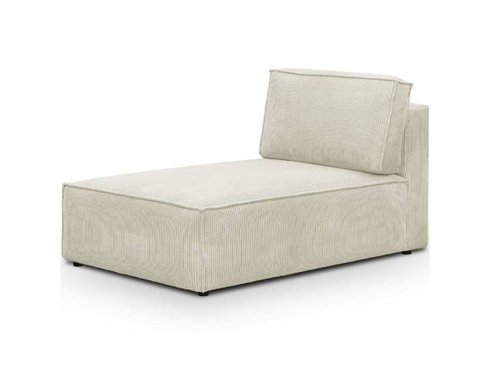 Méridienne modulable en velours côtelé beige