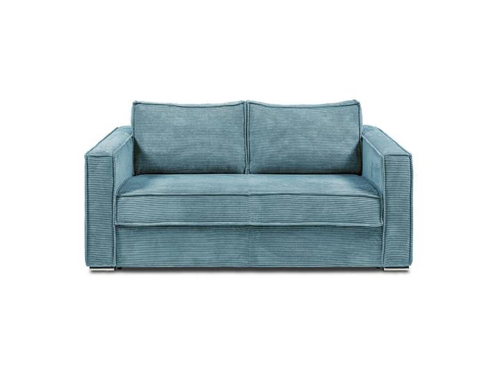 Vente-Unique Schlafsofa - 4 Personen - samt - türkisblau Loreto, Türkis, Metall, 218x90x223 cm, Babymöbel & Kindermöbel, Kinderzimmer & Jugendzimmer, Schlafsofas