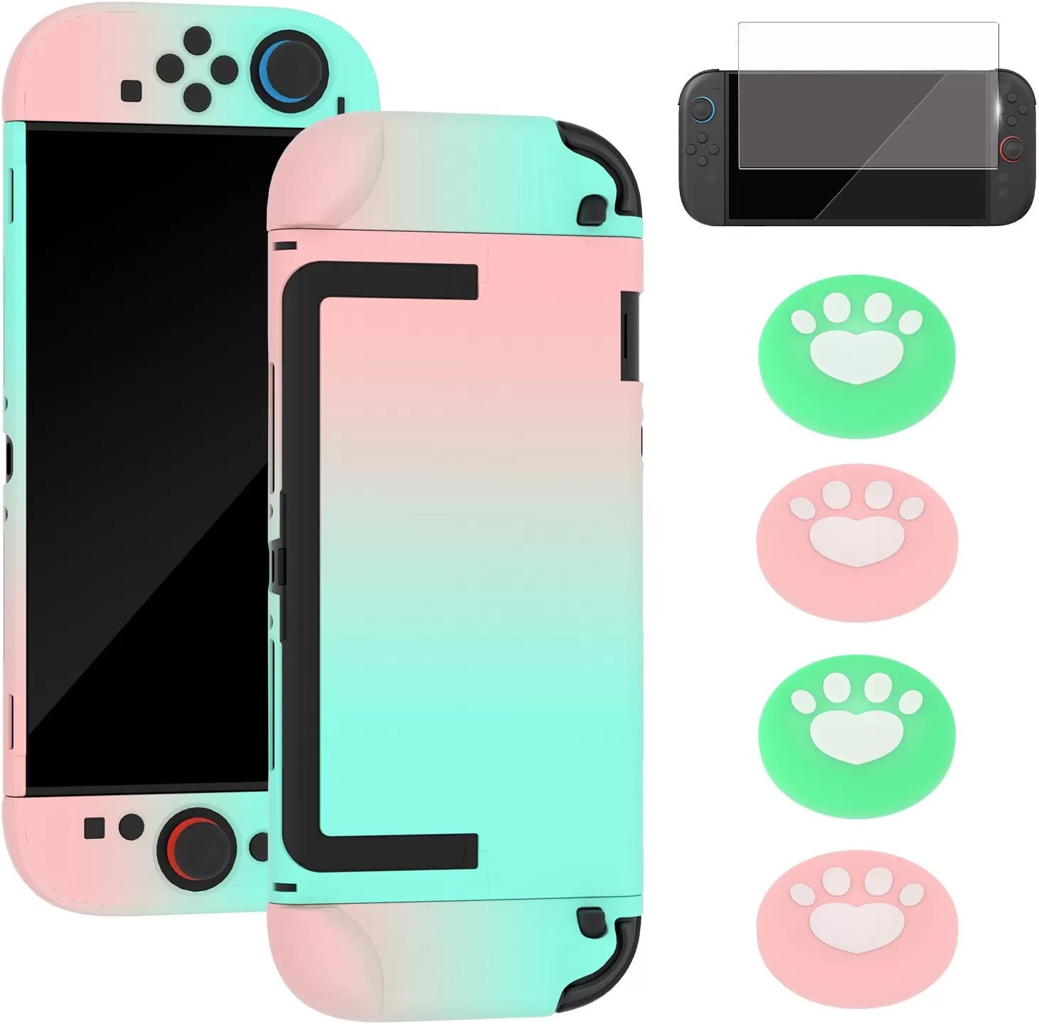 INF Schutzhülle-Set kompatibel mit Nintendo Switch 2 - Silikon & PC Gradient Shell mit Button Caps & Displayschutzfolie