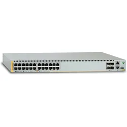 Allied Telesis L3 GE 24 P + 4 SFP/ SFP+ NOPS 990-003839-00 (24 Ports), Netzwerk Switch, Grau