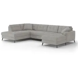 SOMETA Wohnlandschaft Matteo II Stoff Grau Grey
