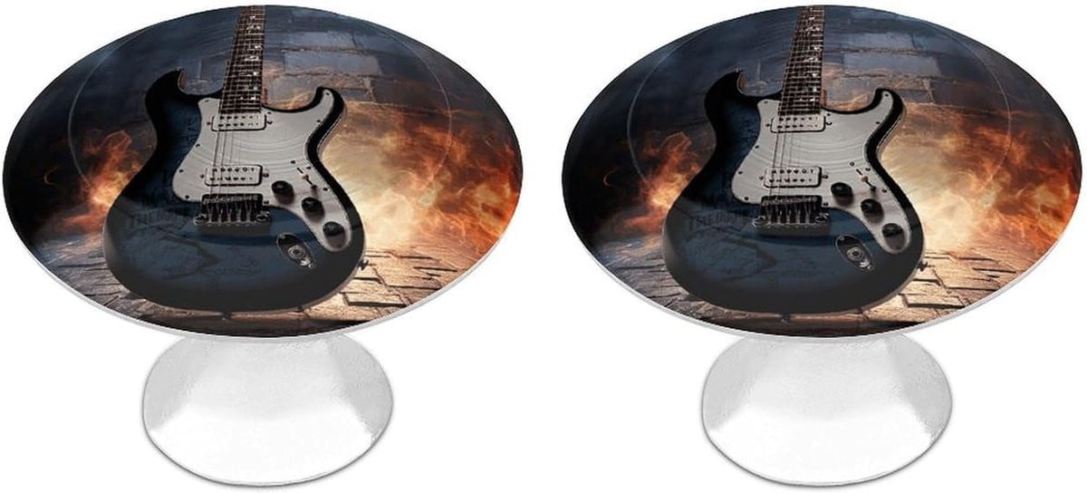 Gitaar Kastknoppen - Lade Trekkers - Wit - Roestvrij Staal - 28 x 20 mm