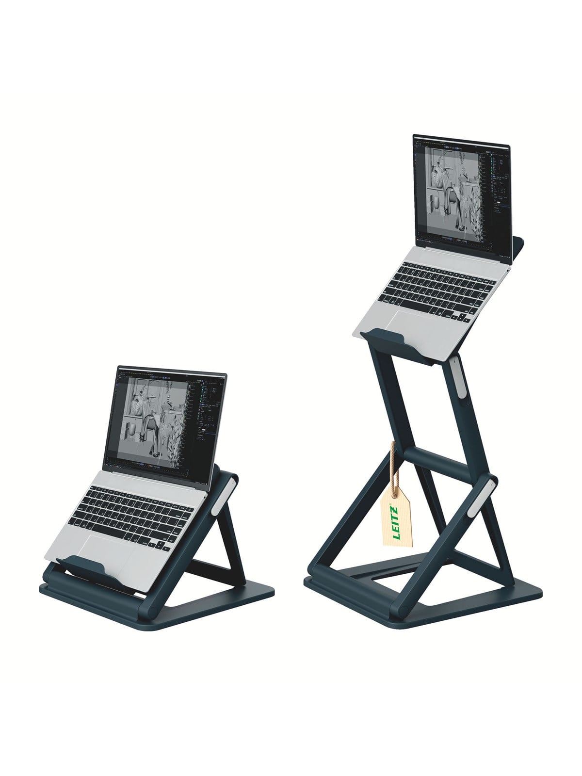 Leitz Ergo 2-in-1 Sitz-Steh-Laptopständer für den Schreibtisch