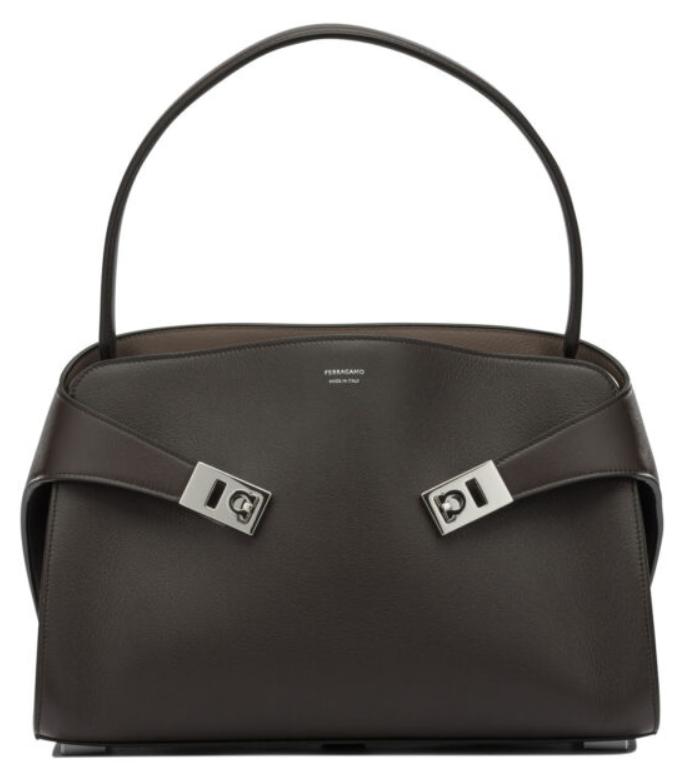 FERRAGAMO Handtasche aus Leder, braun - EINFACHE AUSFÜHRUNG