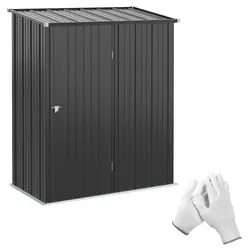 MODFU Geräteschrank aus Stahl in Schwarz, 161,5x94,5x196 cm, abschließbar mit Pultdach
