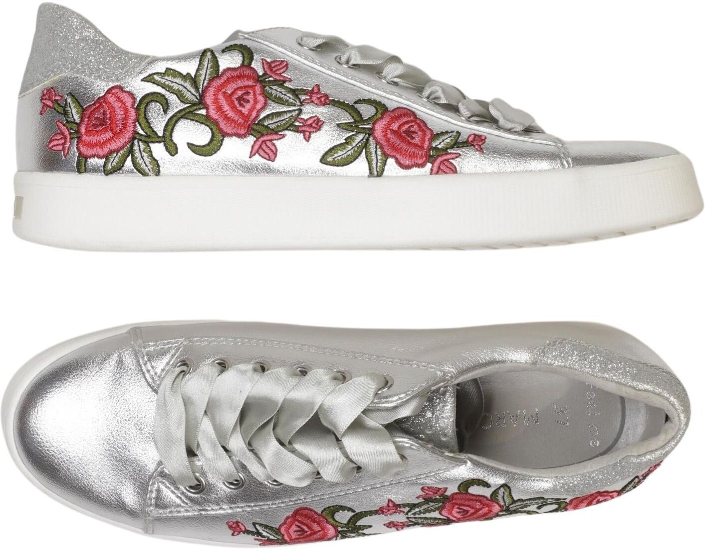 Marco Tozzi Damen Sneaker, Silber, Gr. EU 37, Kunstleder - Second Hand