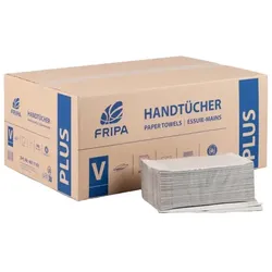 Papierhandtuch Fripa 5000 Blatt natur 25x23 cm Papierhandtuch in Zick-Zack (ZZ) Falzung, 1-lagig