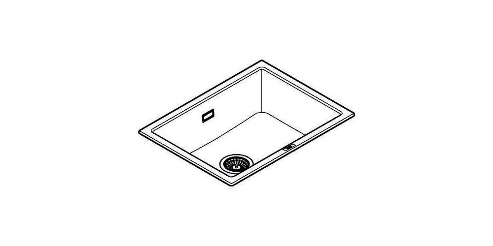 GROHE K700U, Aufsatzwanne, Rechteckig, Quarzkomposit, Schwarz, 1 Becken, Rechteckig