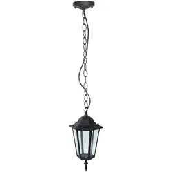 Pendel Laterne Garten Decken Leuchte Balkon ALU Hänge Lampe schwarz im Set inkl. LED Leuchtmittel