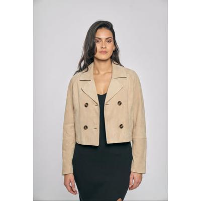 Lederjacke FREAKY NATION "Lederjacke-FN", Damen, Gr. XL(42), beige, Oberstoff: 100% Leder. Futter: 100% Baumwolle, normal, Jacken