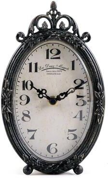 Value Selection Rustic Black Vintage Tabletop Clock With Quartz Movement Rustic Black Vintage Tabletop Clock With Quartz Movement