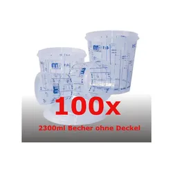 100 Farbmischbecher Messbecher 2300ml m. Mischscala