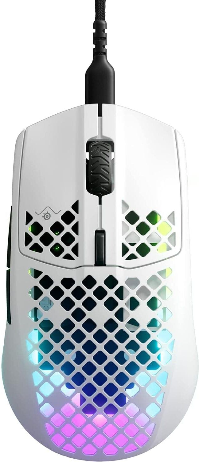 SteelSeries Aerox 3 RGB Gaming Mouse - Ultra-lightweight, Water-Resistant, 8,500 DPI - Snow, New