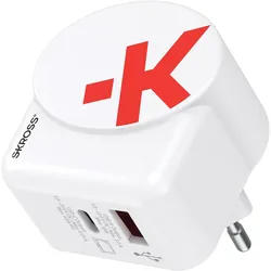 Skross Euro USB Charger AC65PD + USB-C cable (65 W, 2 Ports), USB Ladegerät, Weiss