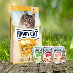 Happy Cat Minkas Hairball Control Geflügel 10 kg + 3 x 100 gr Happy Cat Duo Menü geschenkt
