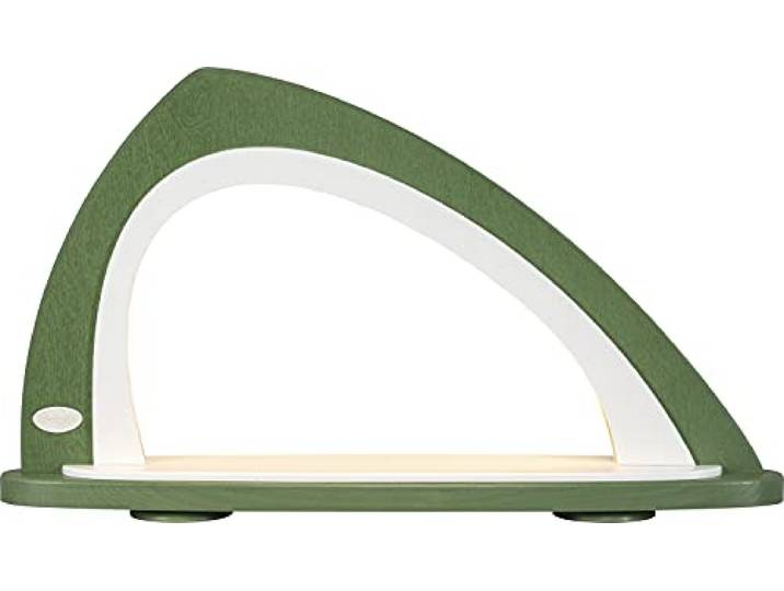weigla - Leerbogen original Erzgebirge I LED Lichterbogen zum Dekorieren mit LED Beleuchtung I grün-weiß asymmetrischer I Schwibbogen zum Bestücken I Deko innen für Weihnachten und das ganze Jahr
