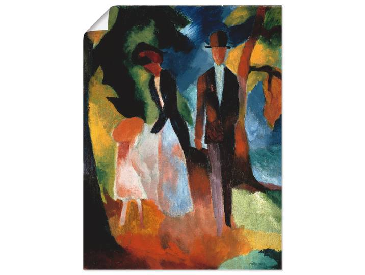 Poster ARTLAND Leute am blauen See , bunt (farbe bild(er): bunt), B:60cm H:80cm, Bilder, Poster, ohne Rahmen
