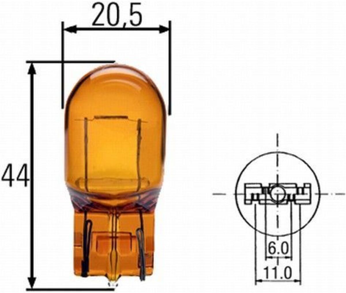Glühlampe Halogen HELLA WY21W Standard 12V, 21W, 10 Stück
