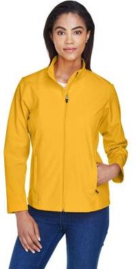 Team 365 TT80W Women's Leader Soft Shell Jacket in Sport Gold size XL