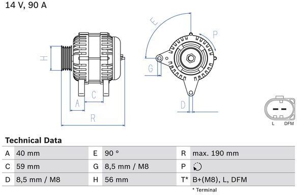 Bosch 0 986 041 490 Alternator