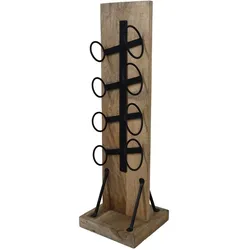HSM Collection Stehendes Weinregal Holz Metall, 30x30x120 cm, 6 Flaschen