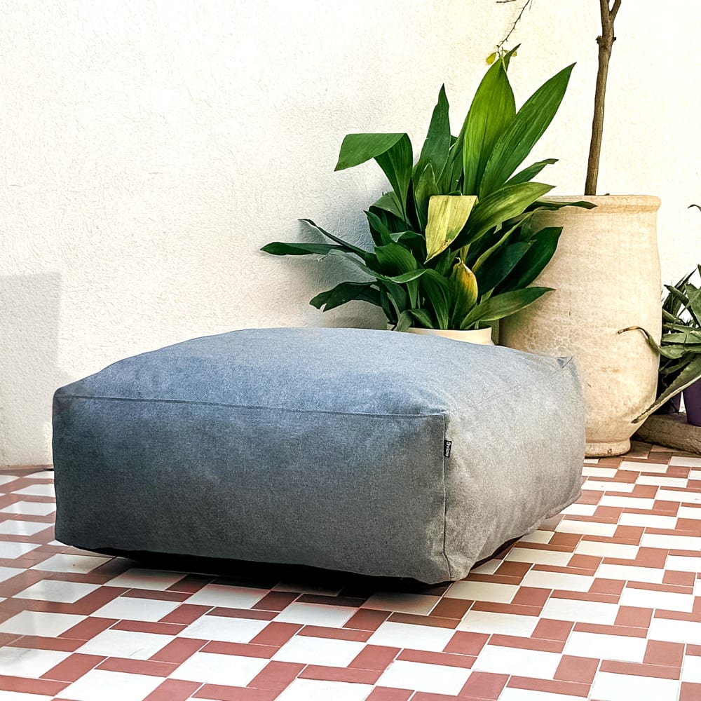 Oviala Pouf de jardin pour canapé modulable gris Gris 85x30x85cm