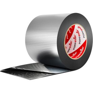 Poppstar Dichtungsband 1010830 Alu-Butylband, selbstklebend, wasserdicht, silber, 100mm x 5m