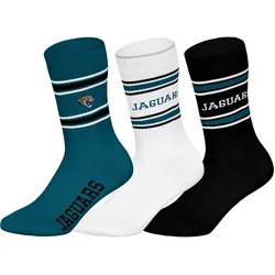 NFL Unisex Socken, 3er Pack - NFL Teams, 3Pack Crew Socks, Football, Logo, Baumwollmischung Jacksonville Jaguars / 43-46