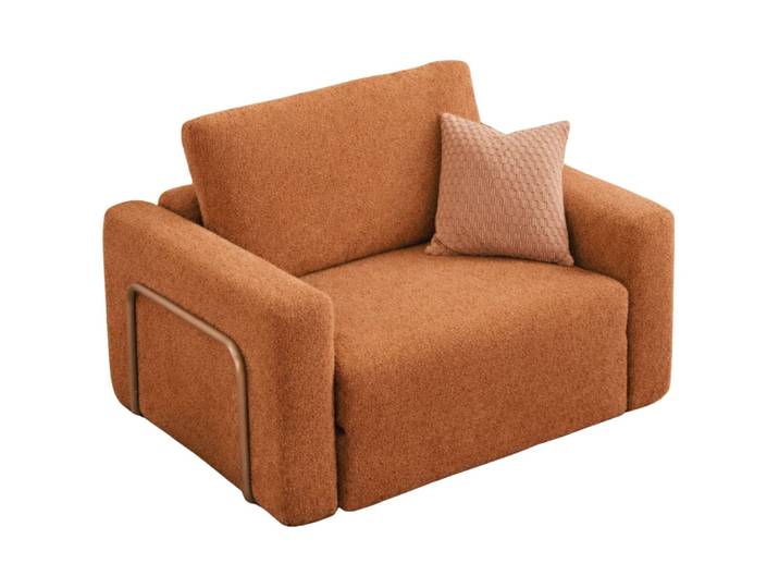 Bettsofa Wello Orange Boucléstoff B 115 T 90 cm - Bettsofa