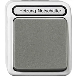 Merten AQUASTAR Wechselschalter, Kontrollschalter, lichtgrau, matt, Aufputz, IP44, 1f